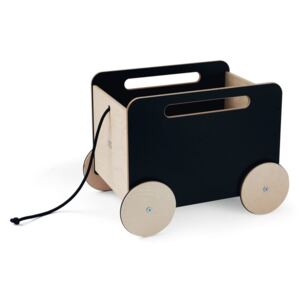 Dřevěný vozík na hračky OOH NOO - černý