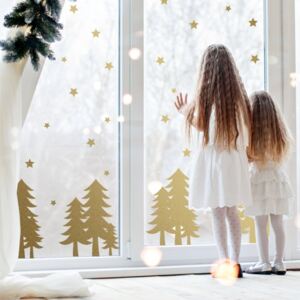 Nálepky na stěnu Christmas - stromky a hvězdičky SW020