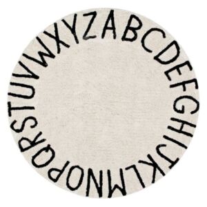 Okrúhly koberec abeceda ABC Natural-Black