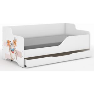 Dětská postel LOLA - MEDVÍDEK A LIŠÁK 160x80 cm - grafika na čelech