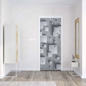 GLIX Fototapeta na dveře - Concrete Squares 3D | 91x211 cm