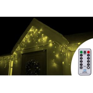 SPRINGOS LED krápníky 14,5 m, 300 LED, IP44, 8 světelných módů s ovladačem, teplá bílá