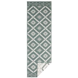 Zeleno-krémový venkovní koberec Bougari Malibu, 350 x 80 cm