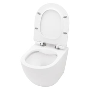 Závěsné WC CARLO mini RIMLESS tornado + Duroplast sedátko slim - bílé