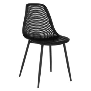 Jídelní židle TEGRA plast černý, kov černý