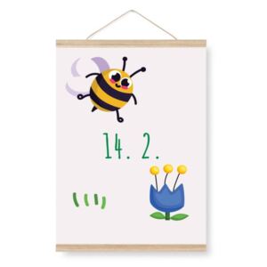 Plakát k narození miminka - pracovitá včelička A4