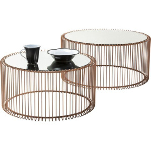 KARE Konferenční stolek Wire Copper (2/Set)