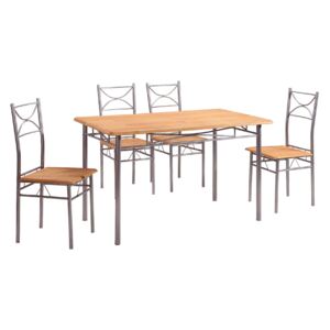 LORETO Set (stůl 120x70cm+4 židle) kov