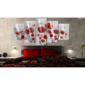 Obraz červených květů na akrylátovém skle - Scarlet Cloud