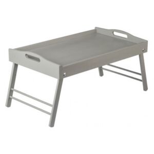 Dřevěný servírovací stolek do postele 50x30 cm šedý Cz182-S