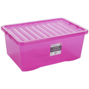 WHAM Box s víkem Crystal 45L - růžová