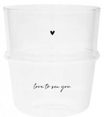 Sklenice LOVE TO SEE YOU, černá, 250 ml Bastion Collections PH-TUMBL-WATER-025-L
