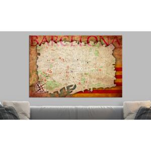 Obraz na korku mapa Barcelony - Map of Barcelona