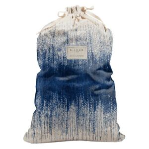 Látkový vak na prádlo s příměsí lnu Linen Couture Bag Blue Hippy, výška 75 cm