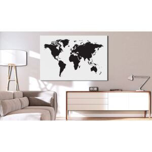 Obraz černobílá mapa světa - World Map: Black & White Elegance