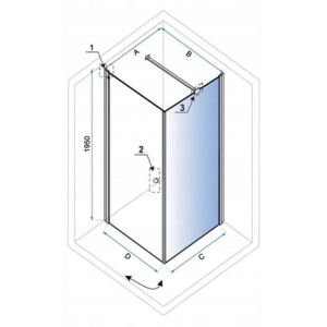Rea - MAXIM rohový čtvercový sprchový kout 80 x 80 cm, pravý, sklo čiré, REA-K0268