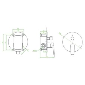 Laveo ALEA - Podomítková sprchová baterie s přepínačem, Chrom, BLE_00PD