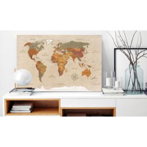 Obraz na korku béžová mapa světa - Beige Chic