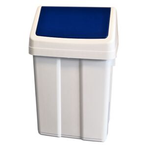 MEVA Plastový odpadkový koš Patty modré víko / bílá, Objem: 25 l