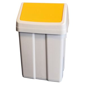 MEVA Plastový odpadkový koš Patty žluté víko / bílá, Objem: 25 l