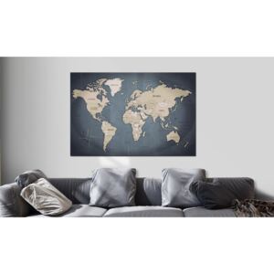 Obraz mapa světa v šedém provedení - World Map: Shades of Grey