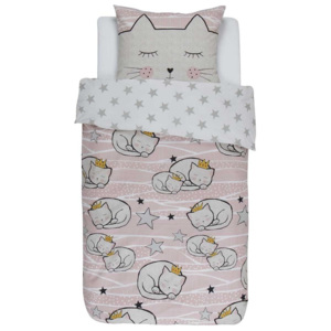 Bavlněné povlečení na postel pro děti s motivem kočky, obrázkové povlečení, 100 % bavlna - Covers & Co - 140x220+60x70