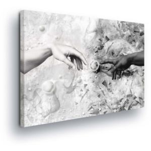 Obraz na plátně - Černobílý Dotek Abstrakce 100x75 cm