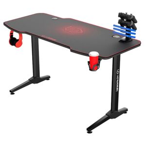 Herní stůl ULTRADESK FRAG RED – 140x66x76cm, se stojanem Ultradesk BEAM