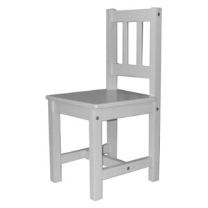 Dětská celodřevěná židle ANNA — masiv borovice, bílá