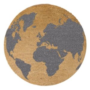 Kulatá rohožka Artsy Doormats Grey Globe, ⌀ 70 cm