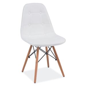 Jídelní židle - AXEL, ekokůže, různé barvy na výběr Tkanina: bílá (ekokůže)