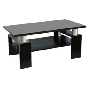 Konferenční stolek 115 x 60 cm obdélník rovné nohy Černá struktura