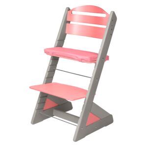 Dětská rostoucí židle Jitro Plus šedá - růžová