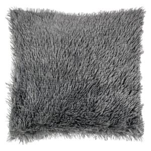 Luxusní deka s dlouhým vlasem - Tmavě šedá - Povlak na polštář 40x40 cm
