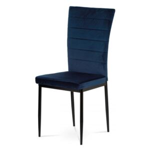 Jídelní židle PALU — modrý samet, kov