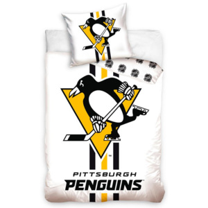 Tip Trade Hokejové povlečení NHL Pittsburgh Penguins White 70x90, 140x200 cm