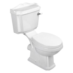 Aqualine ANTIK WC kombi, mísa+nádržka+splachovací mech. s páčkou+PP sedátko, bílá/chrom