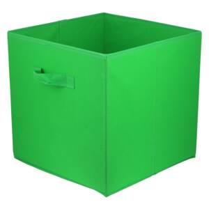 DOMINO - Úložný box textilní LAVITA zelený 31x31x31