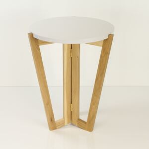 Odkládací stolek Mollen, 45 cm, dub/bílá (Odkládací stolek Mollen, 45 cm, dub/bílá, do 2 týdnů)