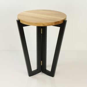 Odkládací stolek Mollen, 45 cm, černá/dub (Odkládací stolek Mollen, 45 cm, černá/dub, do 2 týdnů)