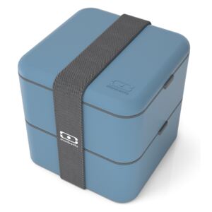 Svačinový box MonBento Square Denim | tmavě modrý