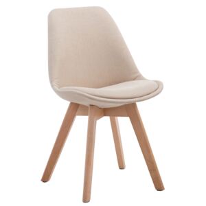 Židle Borne V2 látka, dřevené nohy natura Barva Krémová