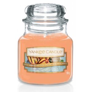 Yankee Candle - vonná svíčka Grilled Peaches & Vanilla (Grilované broskve a vanilka) 104g (Grilované broskve a vanilka. Karamelizovaný hnědý cukr se šťavnatými grilovanými broskvemi, pokropenými zlatým medem a ozdobené vanilkovým krémem.)