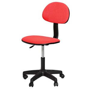 Otočná židle na kolečkách BESI — textil,plast, červená/černá