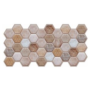 KronaPlast, 973 x 492 mm, 6.K0810 PVC obkladové 3D panely Hexagon Honey