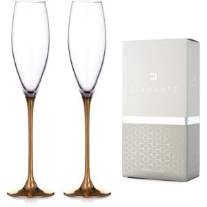 Diamante dekorované sklenice na šampaňské Elegance Gold 200 ml 2KS