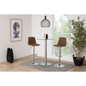 Dizajnová barová stolička Nashota, svetlo hnedá-chrómová