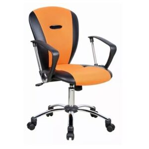 Dětská židle na kolečkách MATIZ – koženka/látka, oranžová