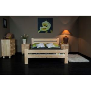 Dřevěná postel Luboš 160x200 + rošt ZDARMA - Borovice