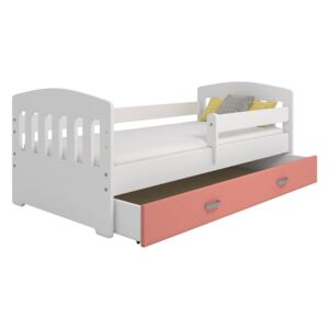 Dětská postel Magdaléna 80x160 B6, bílá/růžová + rošt a matrace